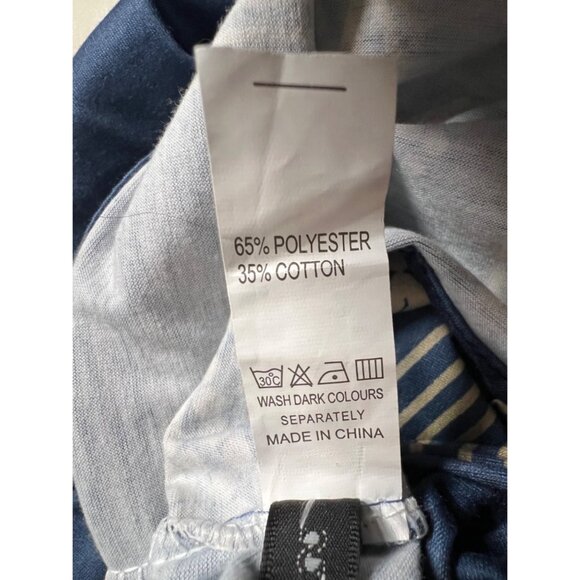 Summer Midi Blue White Tan Lantern Legs Parachute Oversized Baggy Boho - Picture 12 of 12